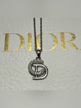 Elegant CD Initial Pendant Necklace Stainless Steel